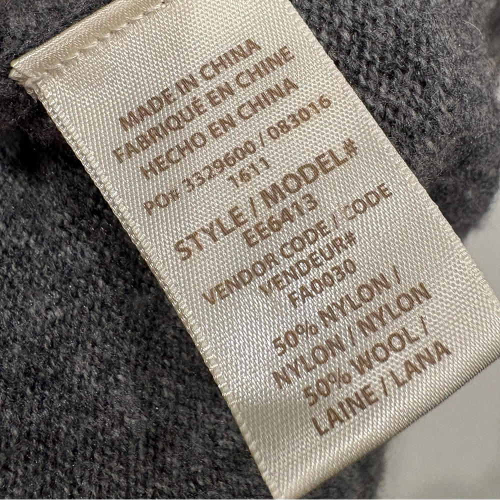 ELLA MOSS Fringed Poncho Sweater Nylon/Wool Gray OS - Picture 7 of 7